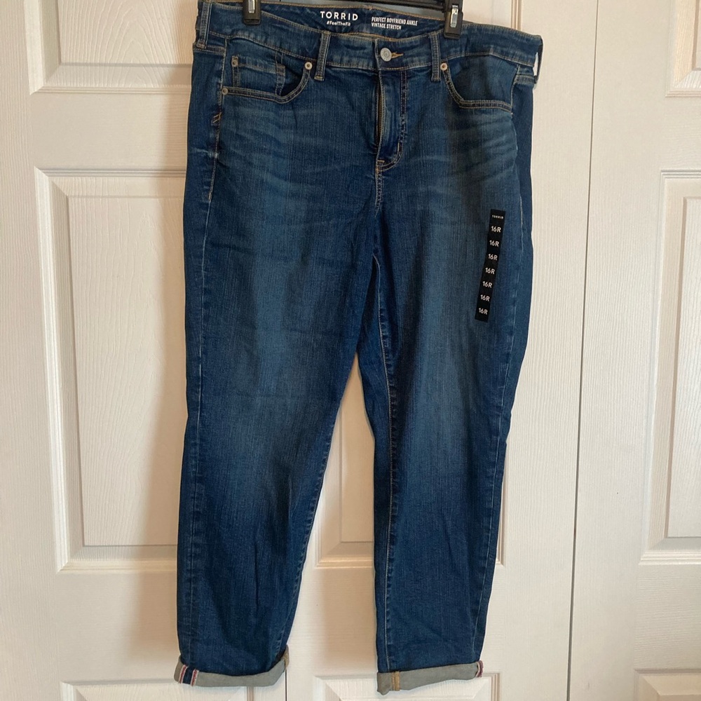 Torrid Perfect Boyfriend Ankle Vintage Stretch Jeans Size 16